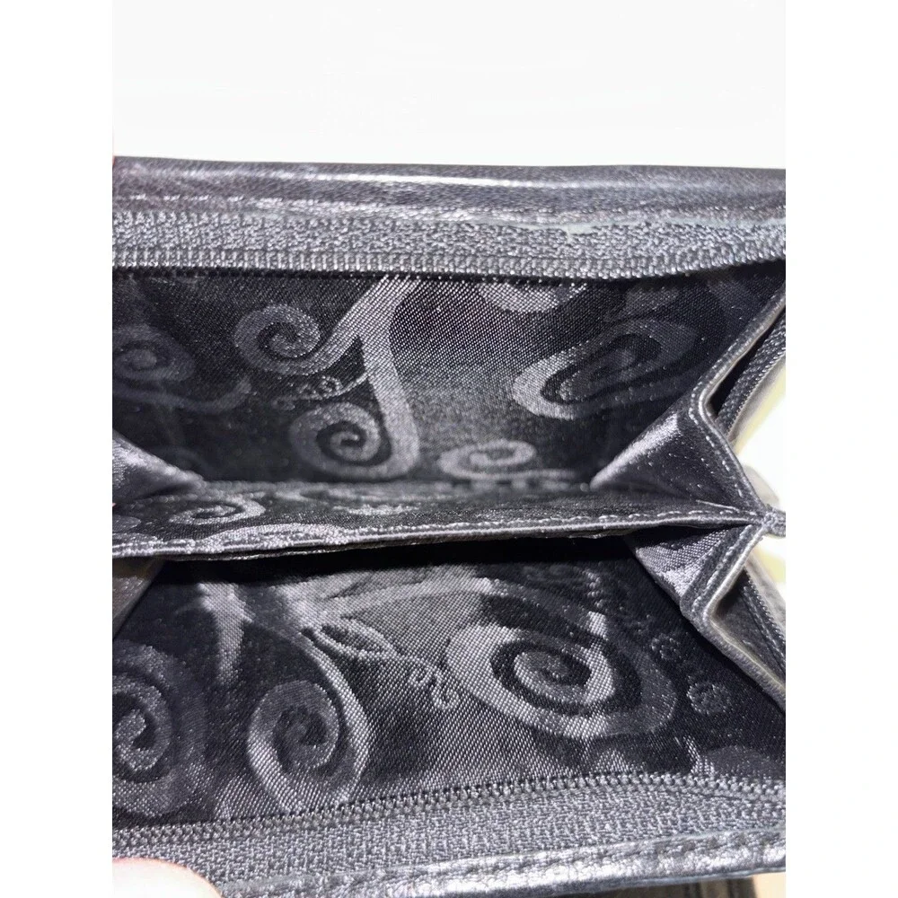 Brighton Black and Brown Croc Bi Fold Leather Wallet